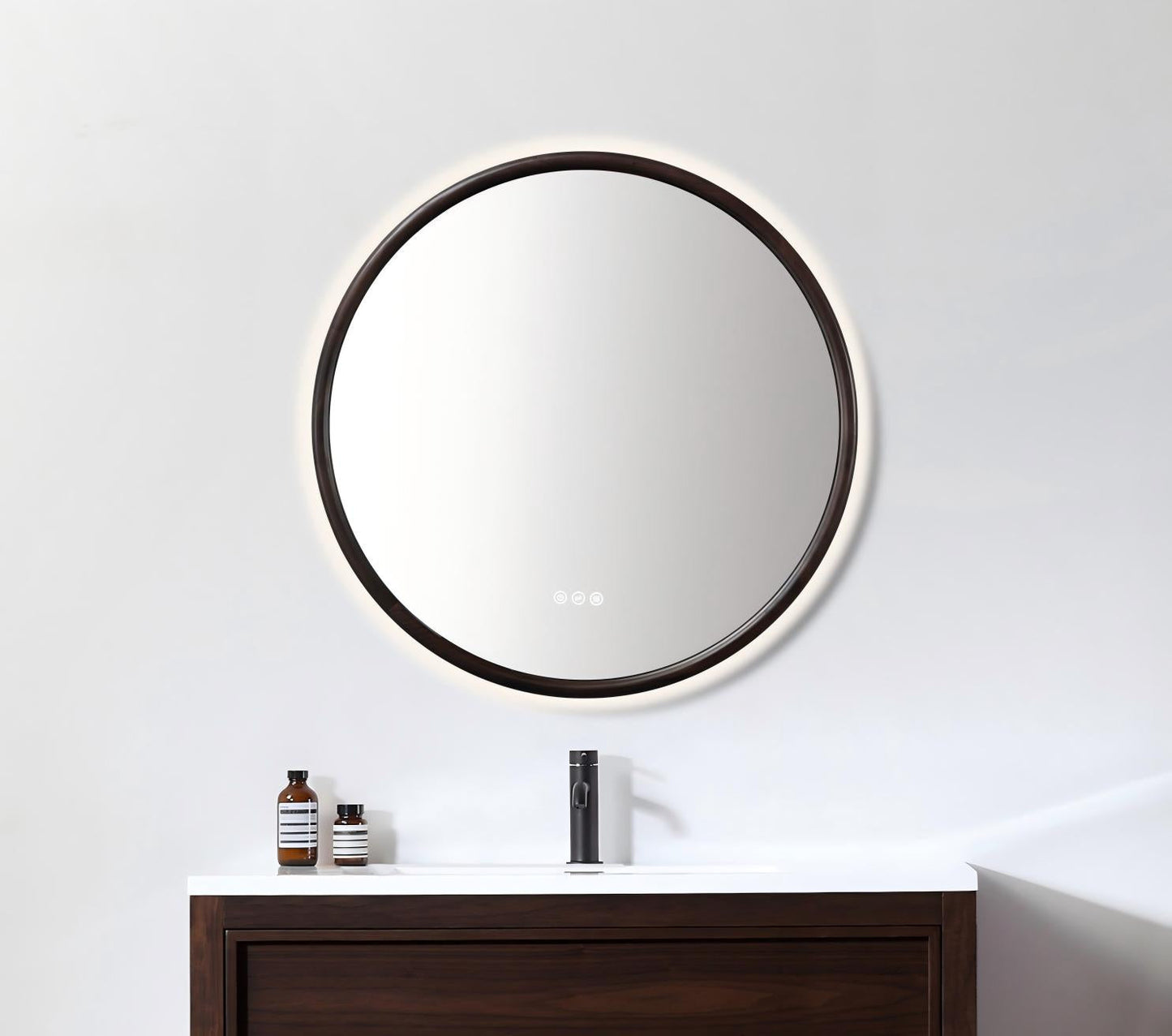 Zen Mirror 36" / Dark Walnut / LED