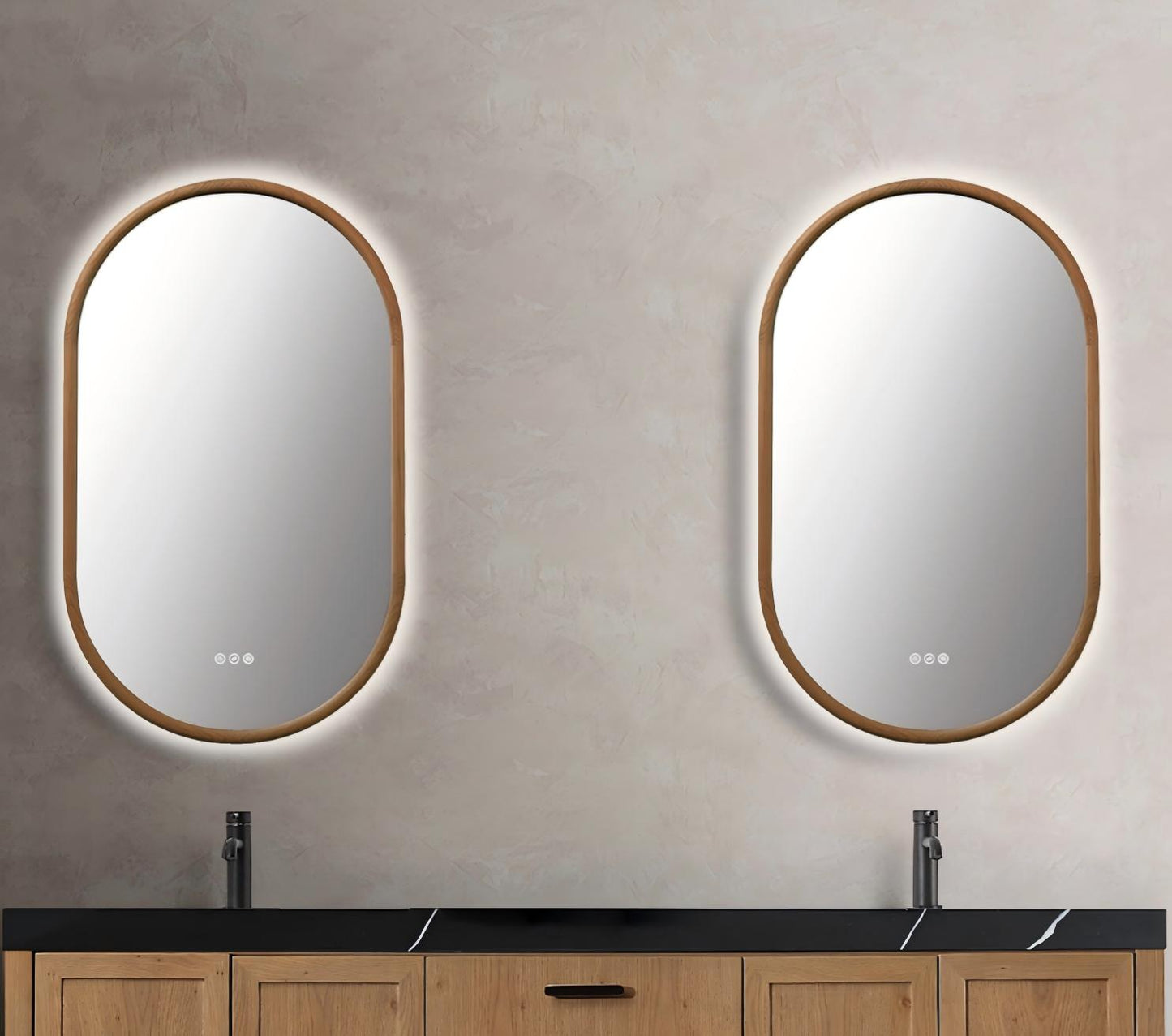 Zen Mirror 24" / Pecan Oak / LED