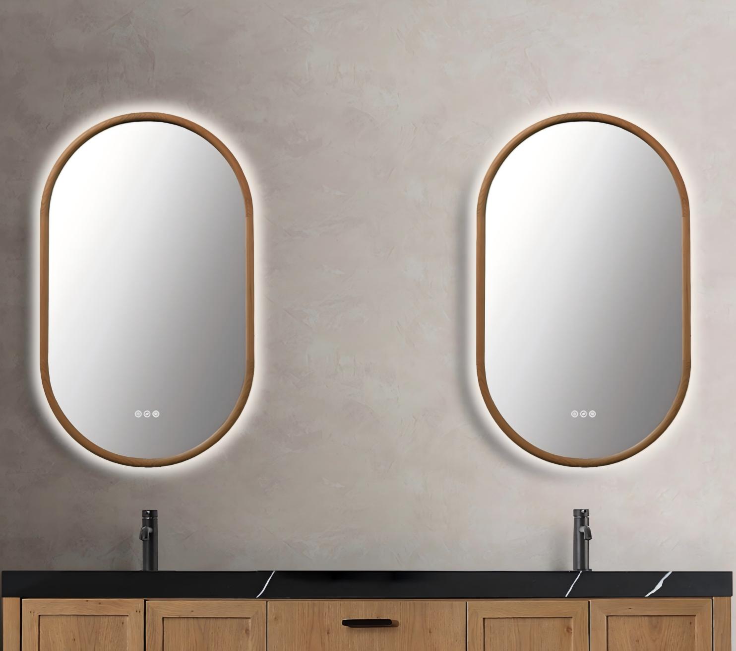 Zen Mirror 24" / Pecan Oak / LED