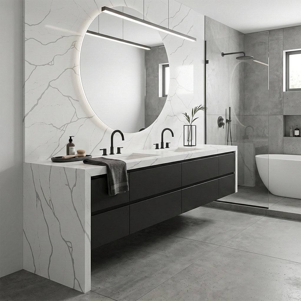 Dio-Calacatta White Quartz Slab