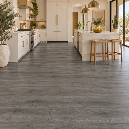 Muse Onyx Waterproof SPC Flooring installed in a kitchen