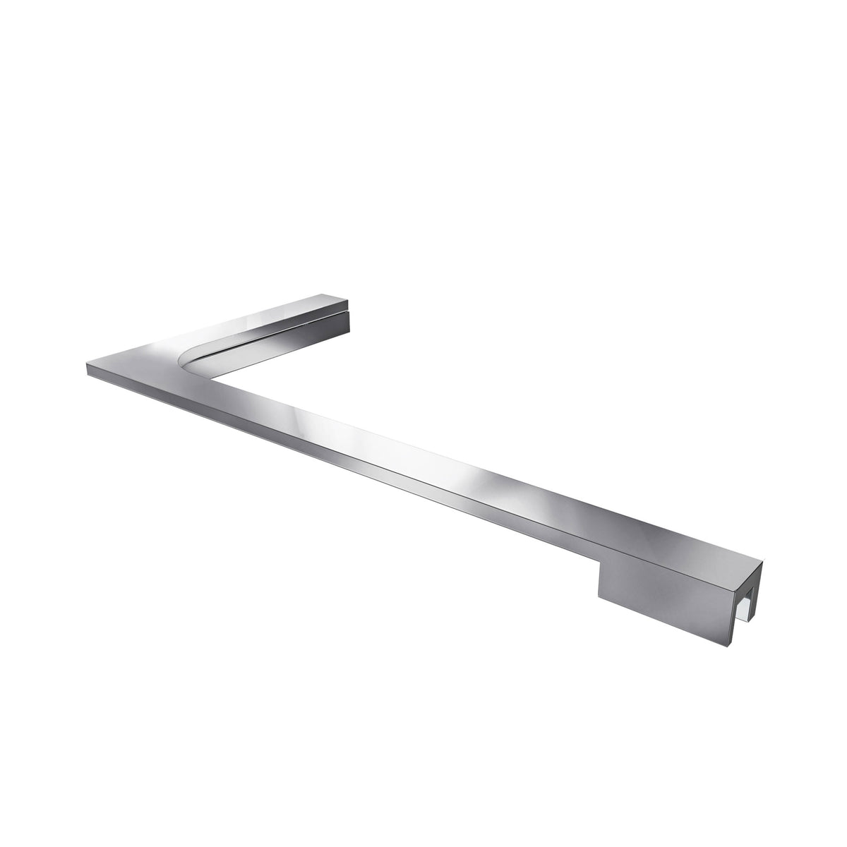 8 inch L-bar support bracket in Polished Chrome, left wall installation