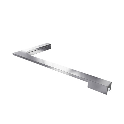 8 inch L-bar support bracket in Polished Chrome, left wall installation