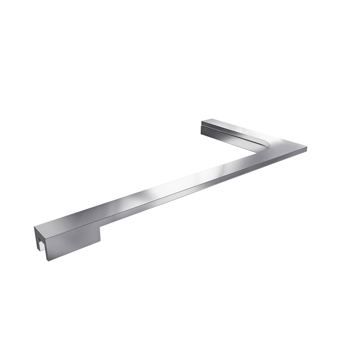 8 inch L-bar support bracket in Polished Chrome, right wall installation