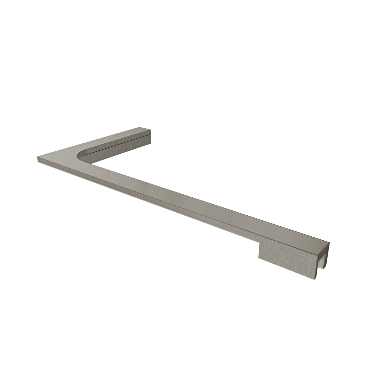 8 inch L-bar support bracket in Brushed Nickel, left wall installation
