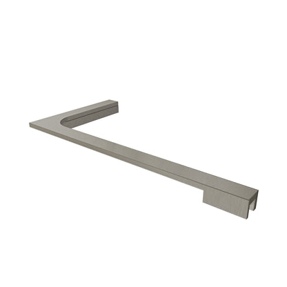 8 inch L-bar support bracket in Brushed Nickel, left wall installation