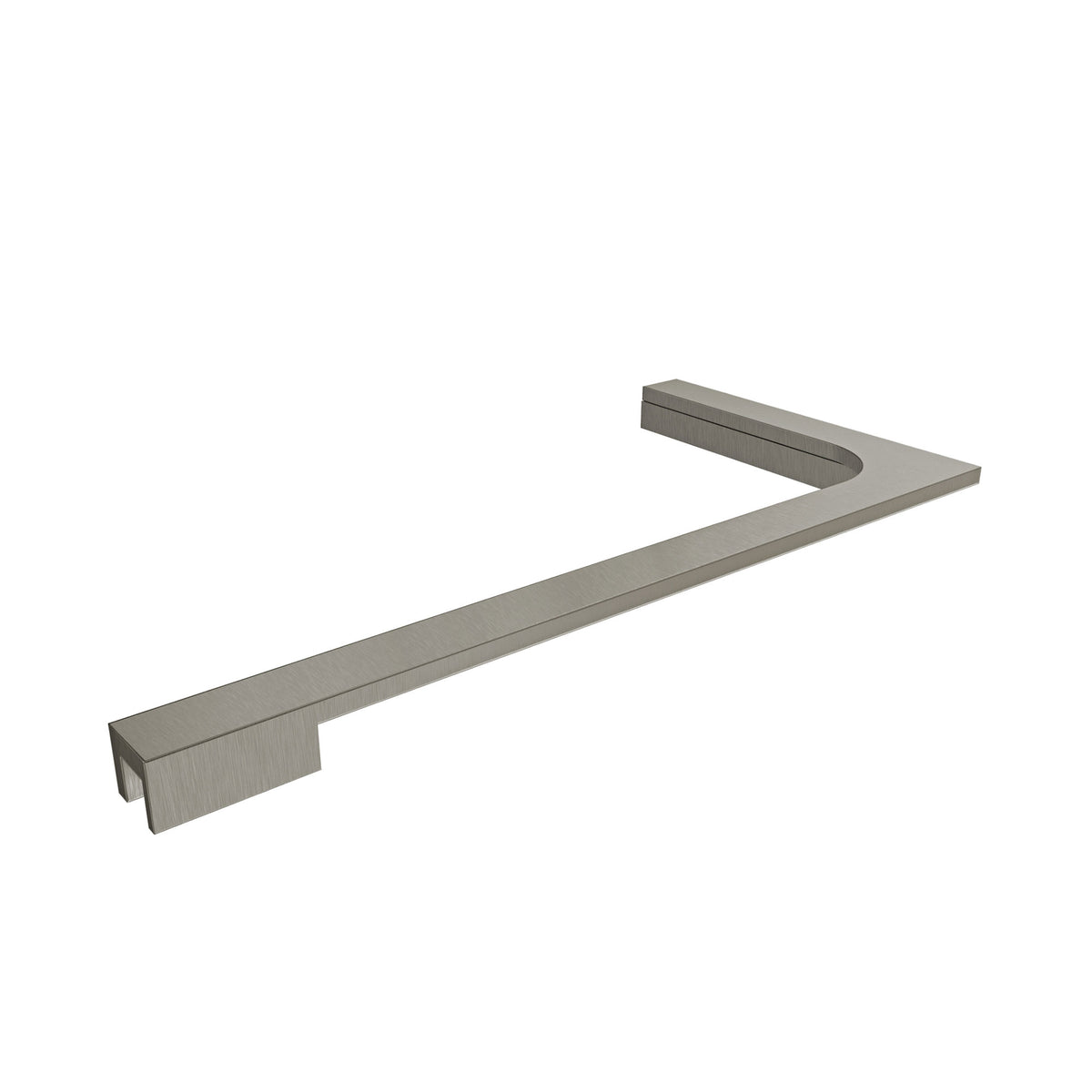 8 inch L-bar support bracket in Brushed Nickel, right wall installation