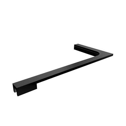 8 inch L-bar support bracket in Satin Black, right wall installation
