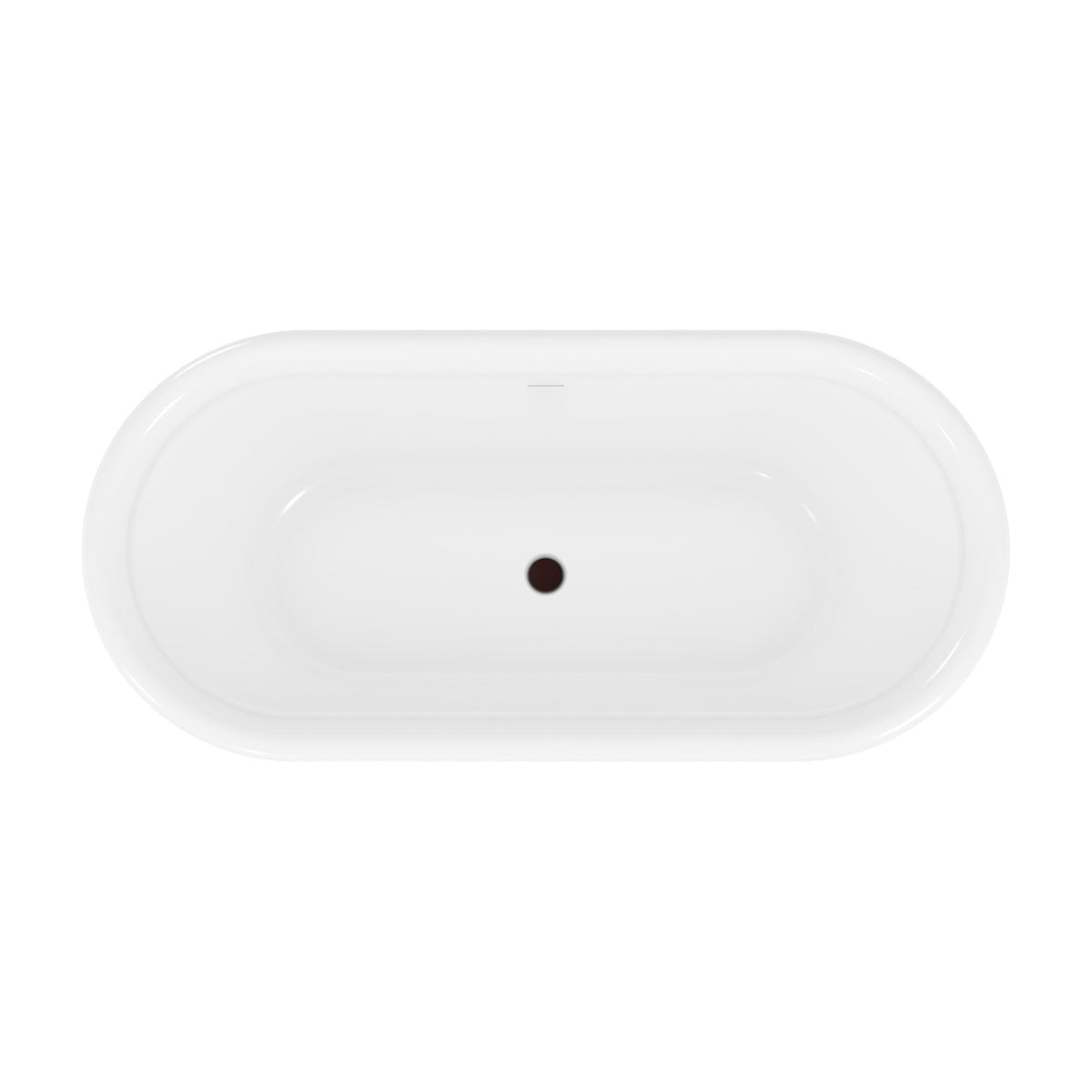 Abbey 67 inch freestanding acrylic bathtub in gloss white with Oil Rubbed Bronze drain