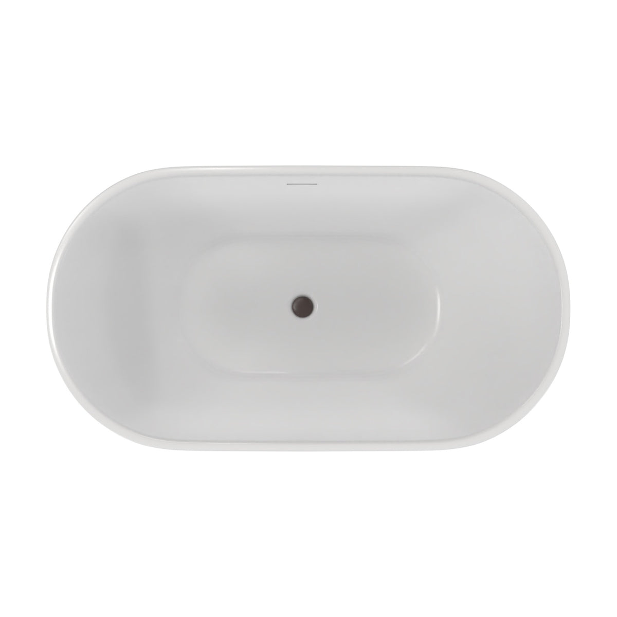 Alliance Pro 59 inch freestanding acrylic bathtub in gloss white with Oil Rubbed Bronze drain