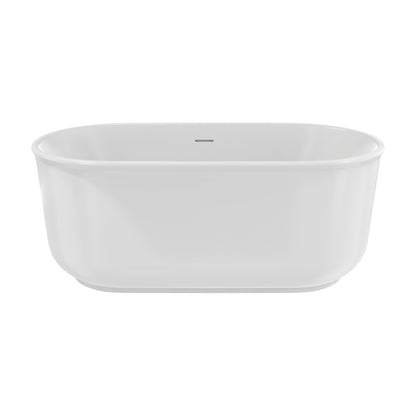Alliance Pro 67 inch freestanding acrylic bathtub in gloss white with Polished Brass drain