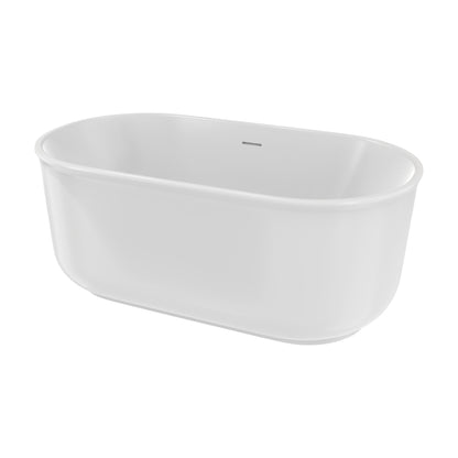 Alliance Pro 67 inch freestanding acrylic bathtub in gloss white with Polished Brass drain