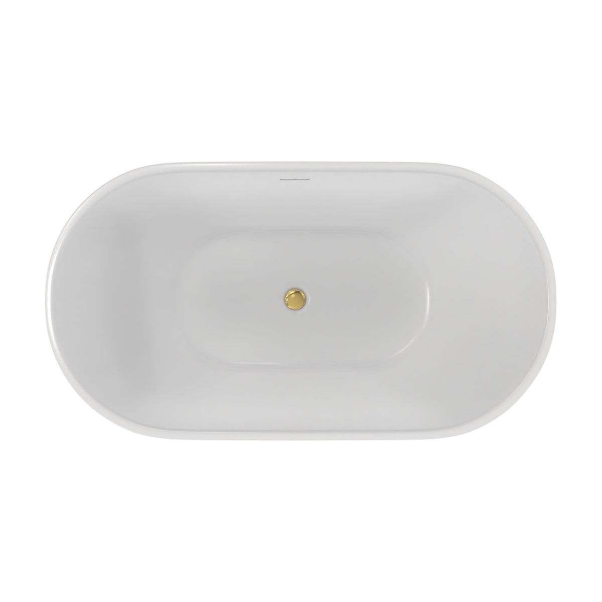 Alliance Pro 67 inch freestanding acrylic bathtub in gloss white with Polished Brass drain