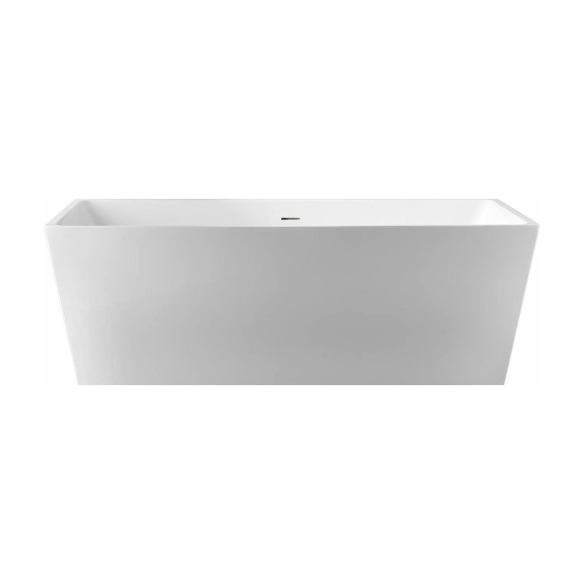 Allure 59 inch rectangular freestanding acrylic bathtub in gloss white