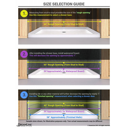 Aqua Frameless Bi-Fold Shower Door Kit with Biscuit Shower Base Pan