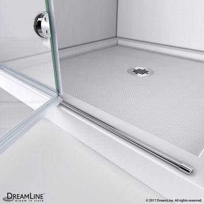 Aqua Frameless Bi-Fold Shower Door Kit with Black Shower Base Pan