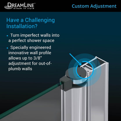 Aqua Frameless Bi-Fold Shower Door Kit with Black Shower Base Pan