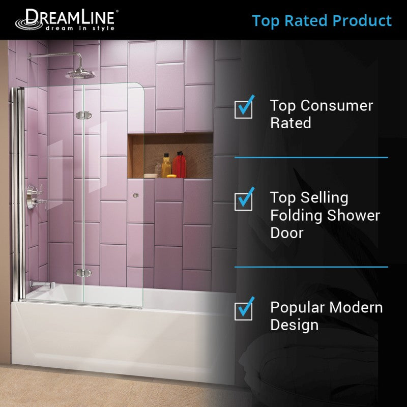Aqua Frameless Bi-Fold Tub Door