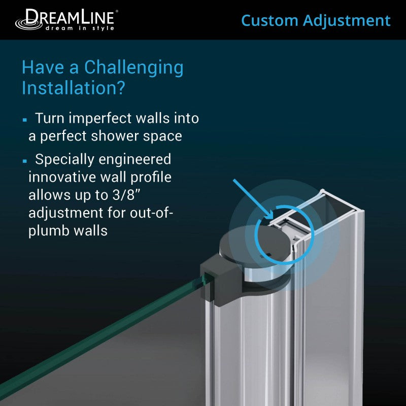 Aqua Frameless Bi-Fold Tub Door with Extender Panel
