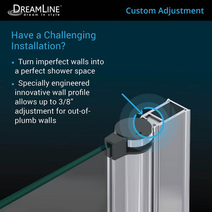 Aqua Frameless Bi-Fold Tub Door with Return Panel