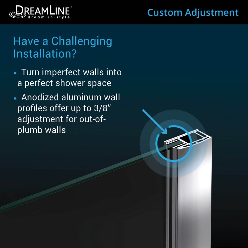 Aqua Frameless Hinged Tub Door with Extender Panel