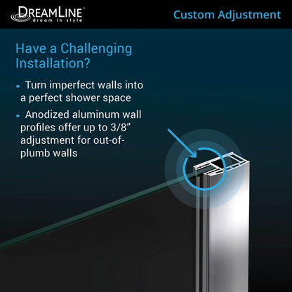 Aqua Frameless Hinged Tub Door with Extender Panel