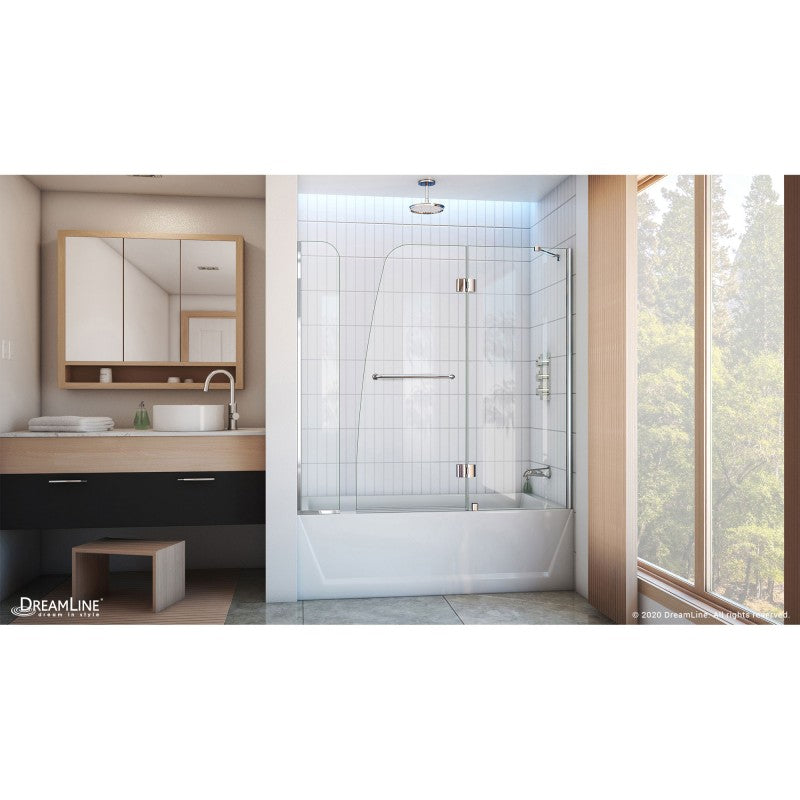 Aqua Frameless Hinged Tub Door with Extender Panel