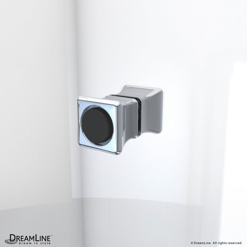 Aqua-Q Frameless Bi-Fold Shower Door Kit with Subway Style Wall and Biscuit Shower Base Pan