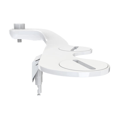Aqua Swing non-electric bidet toilet attachment in White, angled view with mounting plate