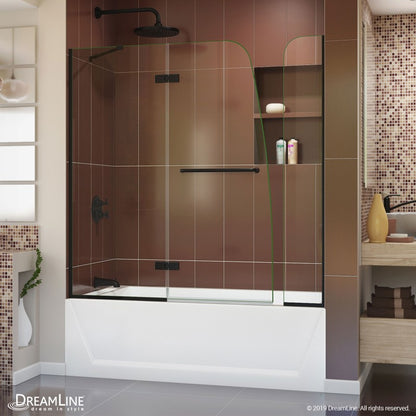 Aqua Ultra Frameless Hinged Tub Door with 9 in. Extender Panel