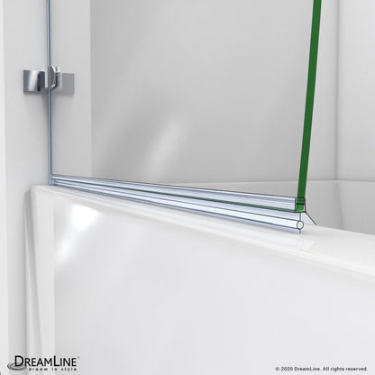 Aqua Uno Frameless Hinged Tub Door with 30 in. Return Panel
