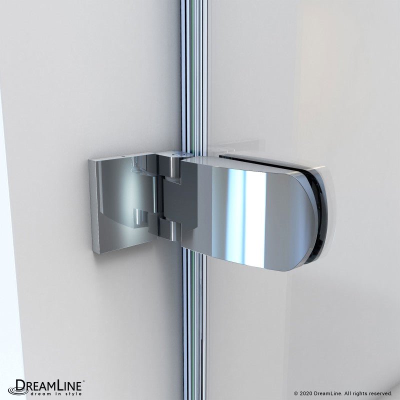 Aqua Uno Frameless Hinged Tub Door with 30 in. Return Panel