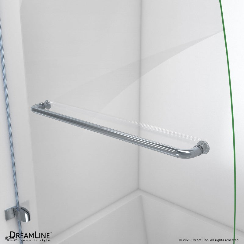 Aqua Uno Frameless Hinged Tub Door with 30 in. Return Panel