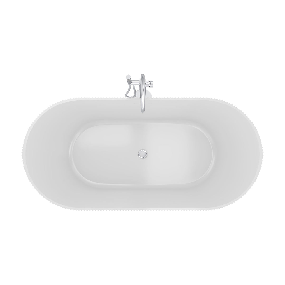 Charisma 59 inch freestanding acrylic bathtub in gloss white with Polished Chrome drain