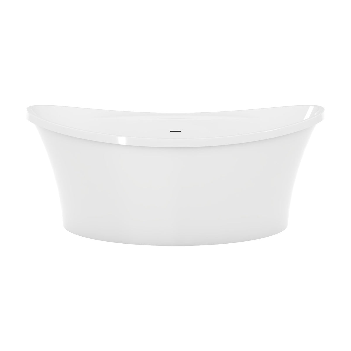 Continuum 66 inch freestanding acrylic bathtub in gloss white with Oil Rubbed Bronze drain