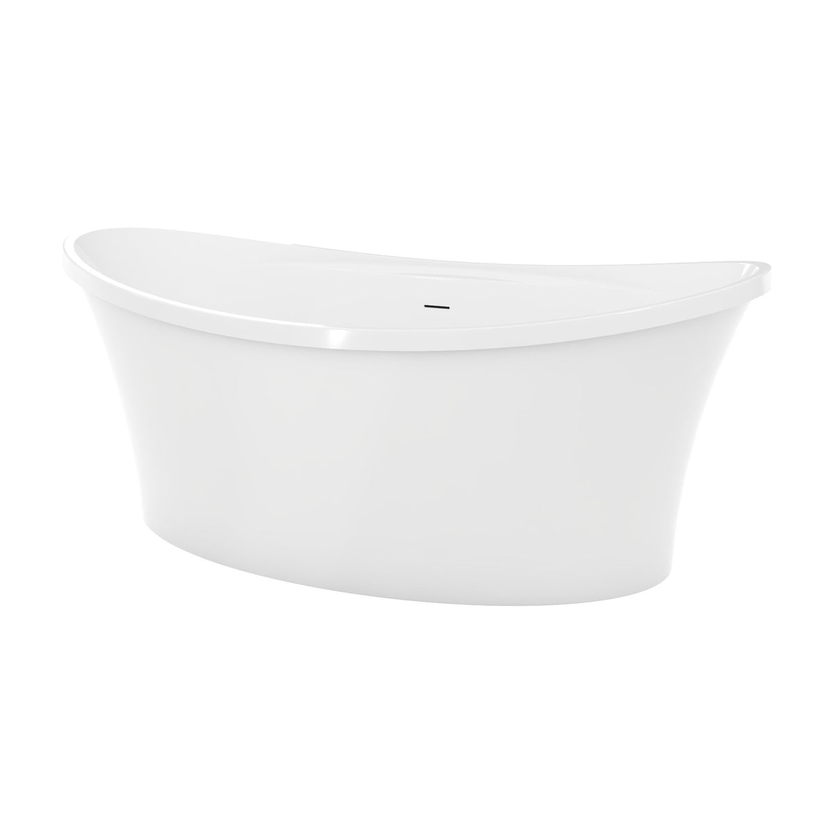 Continuum 66 inch freestanding acrylic bathtub in gloss white with Oil Rubbed Bronze drain