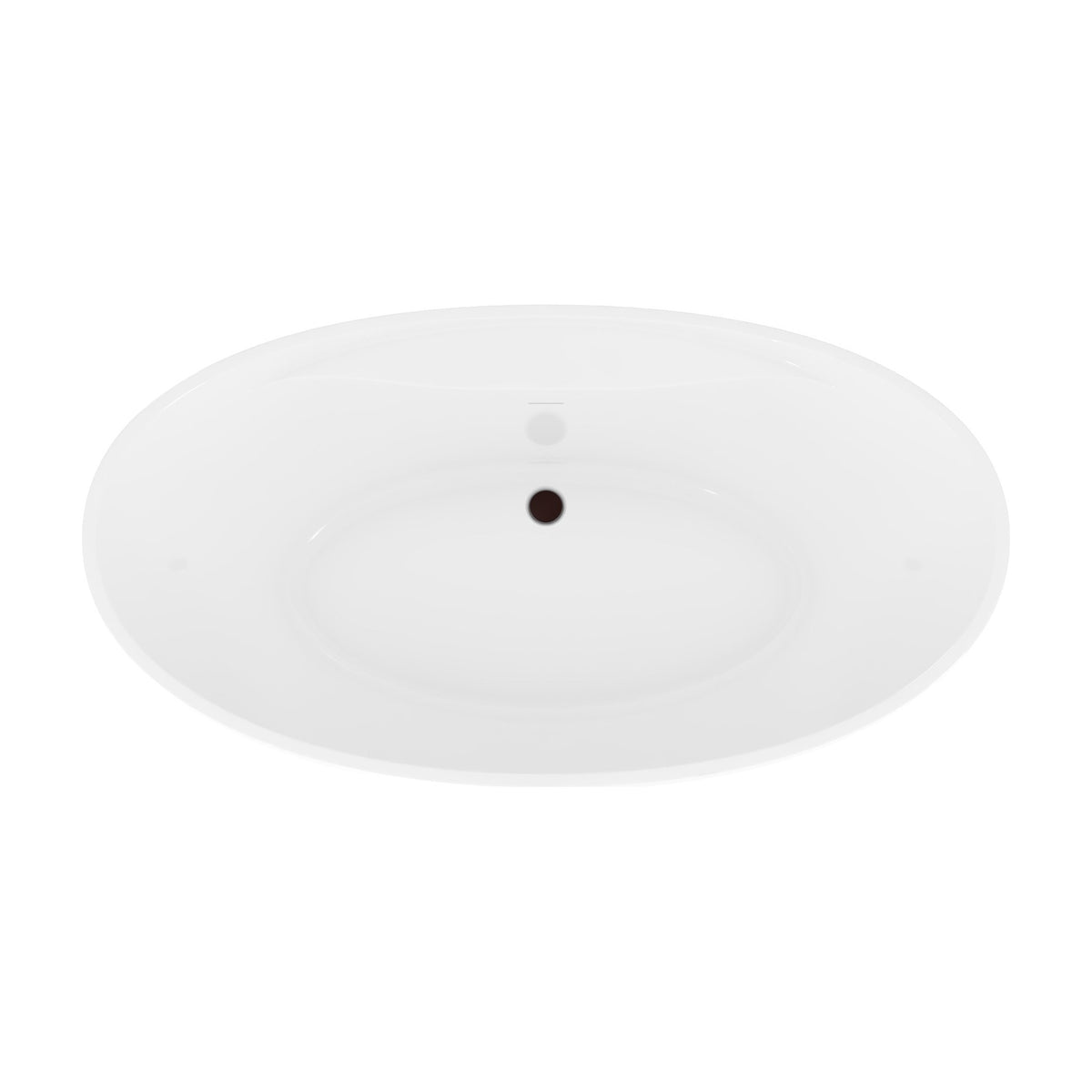 Continuum 66 inch freestanding acrylic bathtub in gloss white with Oil Rubbed Bronze drain