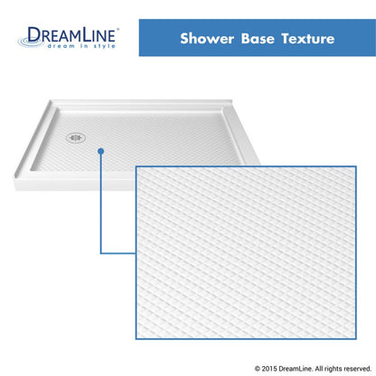 Cornerview Framed Corner Enclosure Center Sliding Shower Door Kit with Subway Style Wall and White Shower Base Pan