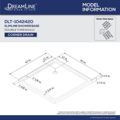 Cornerview Framed Corner Enclosure Center Sliding Shower Door Kit with White Shower Base Pan