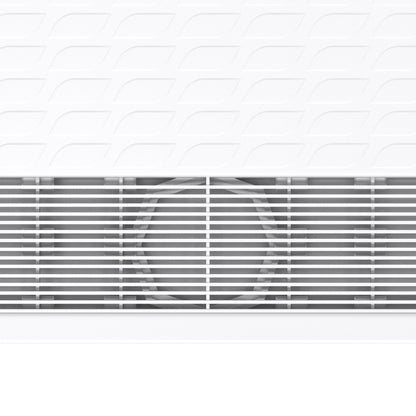 DreamStone barrier-free trench drain solid surface shower base pan, close up of the stainless steel trench drain grate