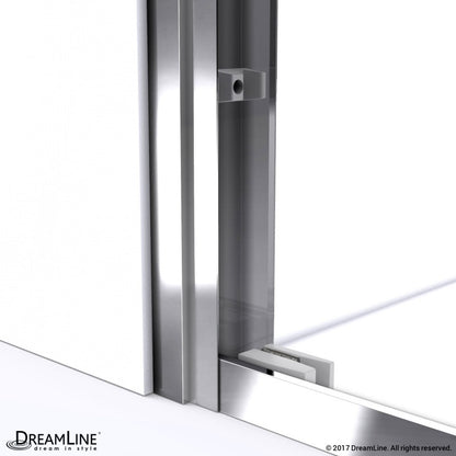 Duet Semi-Frameless Double Sliding Shower Door Kit with Biscuit Shower Base Pan and Left Drain