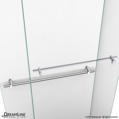 Duet Semi-Frameless Double Sliding Shower Door Kit with Black Shower Base Pan and Left Drain