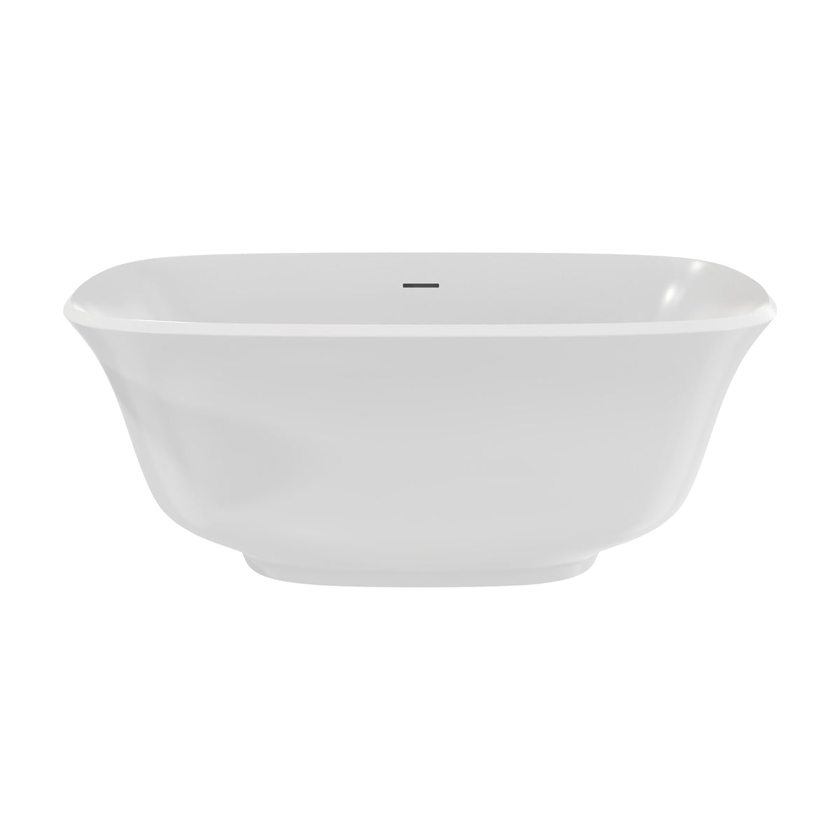 Elegance 59 inch freestanding acrylic bathtub in gloss white with Polished Chrome drain