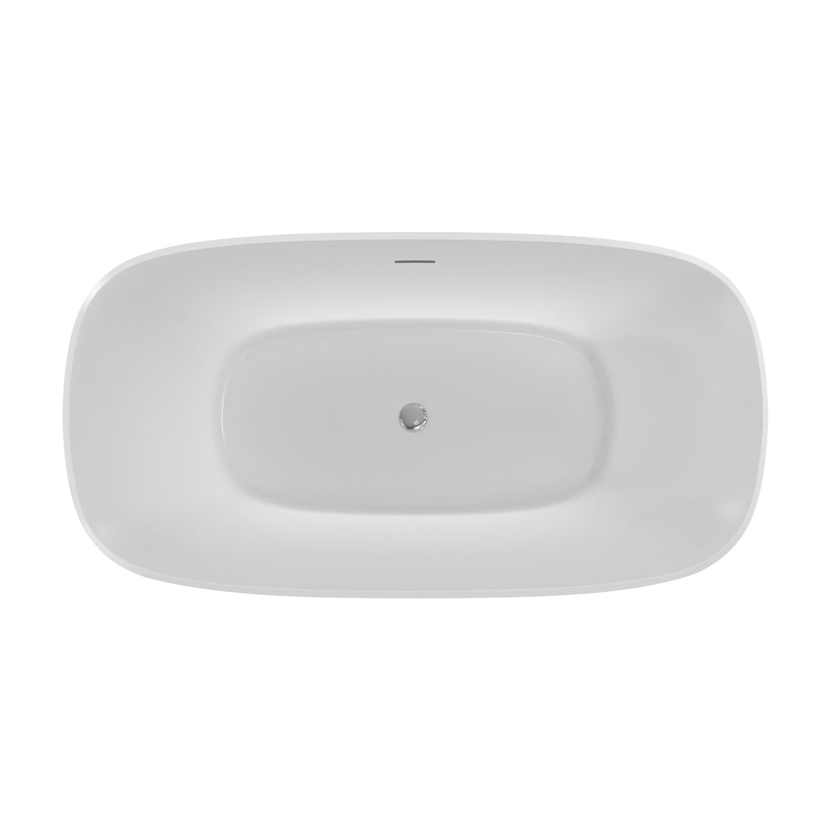 Elegance 59 inch freestanding acrylic bathtub in gloss white with Polished Chrome drain