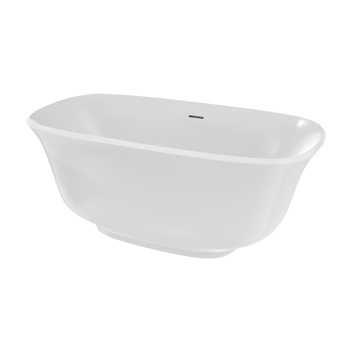 Elegance 67 inch freestanding acrylic bathtub in gloss white with Brushed Brass drain