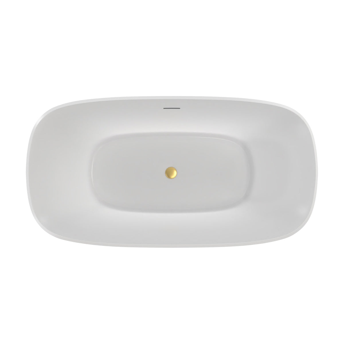 Elegance 67 inch freestanding acrylic bathtub in gloss white with Brushed Brass drain