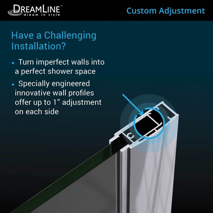 Elegance-LS Frameless Pivot Shower Door (44"W to 65"W)