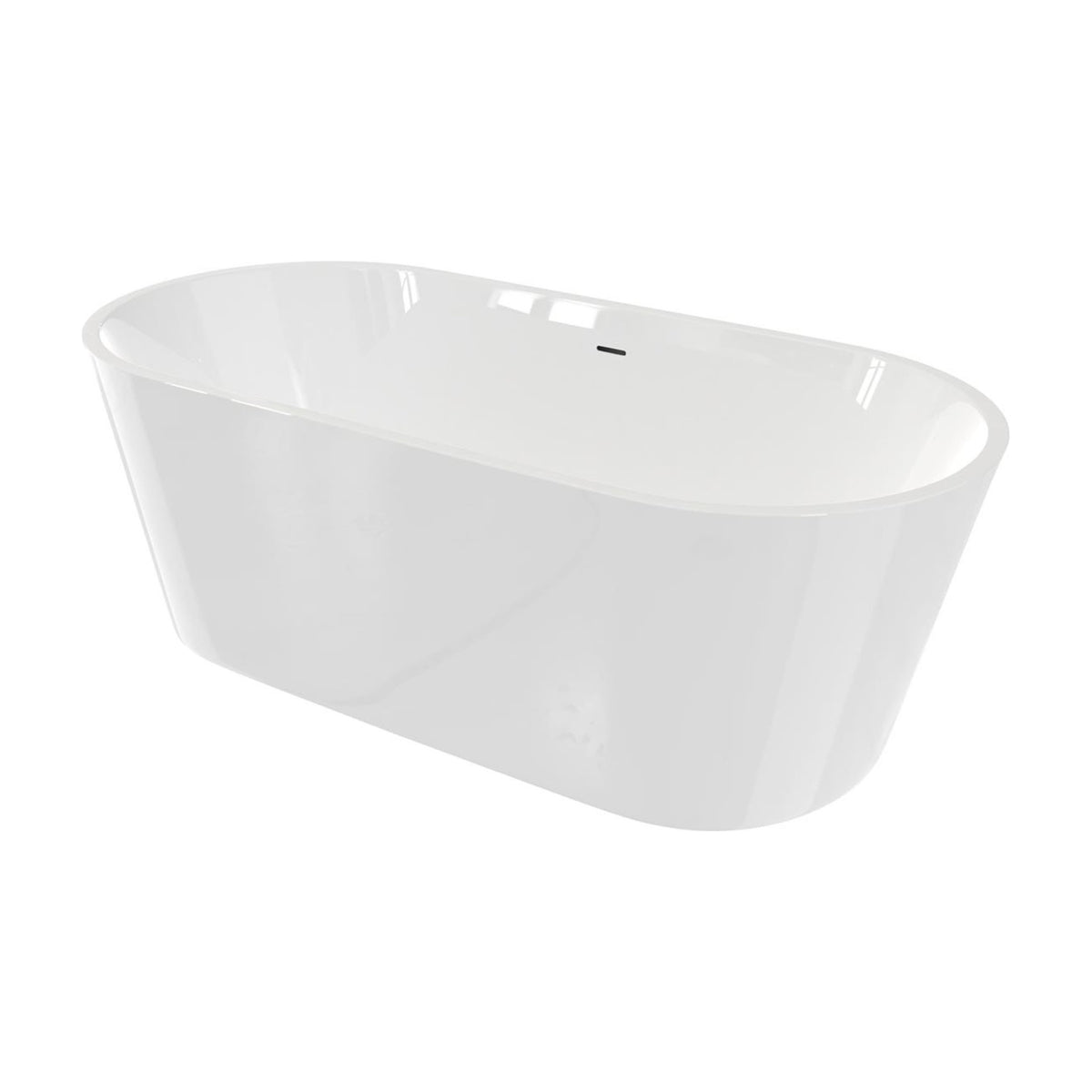 Enigma 63 inch freestanding acrylic bathtub in gloss white