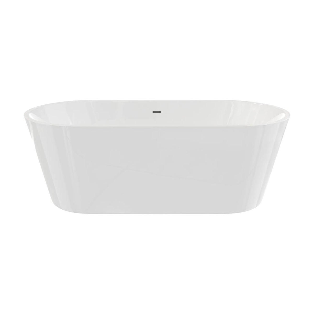 Enigma 63 inch freestanding acrylic bathtub in gloss white