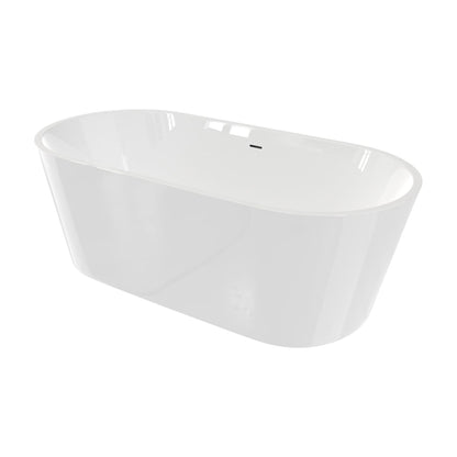 Enigma 67 inch freestanding acrylic bathtub in gloss white